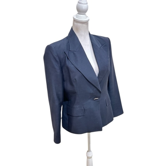 Les Copains made in Italy lined fine wool Blazer Jacket blue lightweight eu 46 - Picture 2 of 10